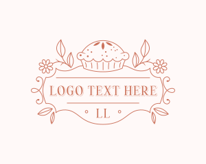 Baker - Bakery Floral Cupcake logo design