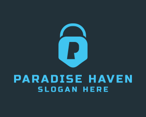 Secure Padlock P logo design