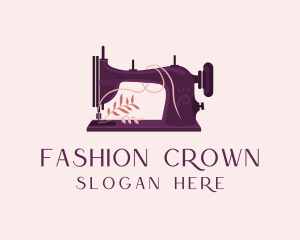 Sewing Machine Fashion Nature logo design