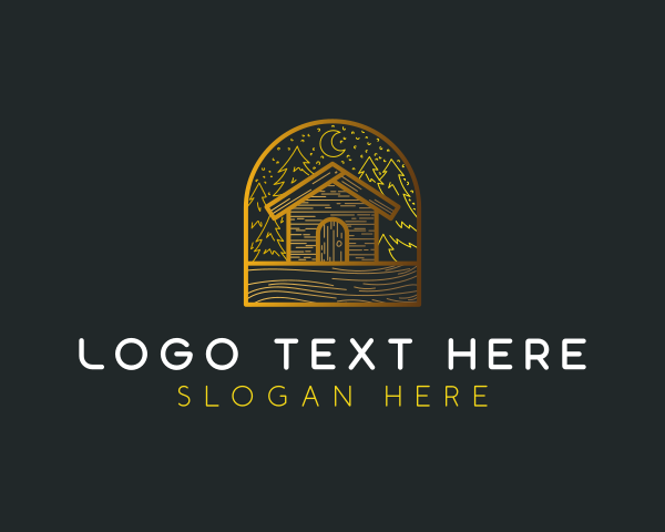 Cabin - Cabin House Campsite logo design