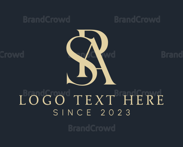 Golden Elegant Letter PSA Monogram Logo
