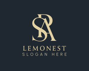 Golden Elegant Letter PSA Monogram Logo