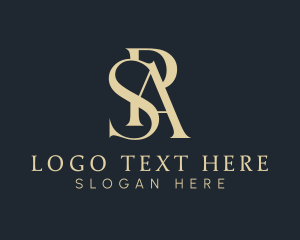 Golden Elegant Letter PSA Monogram Logo