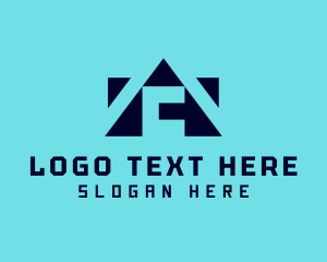 Monogram - Geometric Roof Real Estate logo design