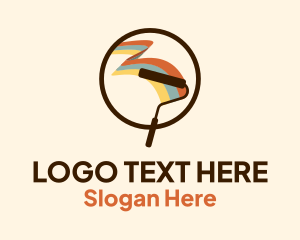 Wallpaper - Paint Roller Brush logo design