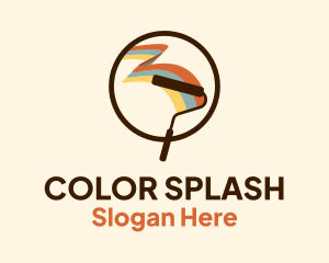 Wallpaper - Paint Roller Brush logo design