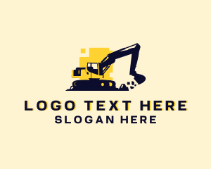 Excavation - Construction Heavy Equipment Excavator logo design