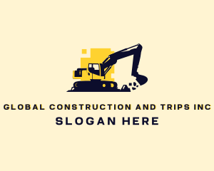 Excavation - Construction Heavy Equipment Excavator logo design