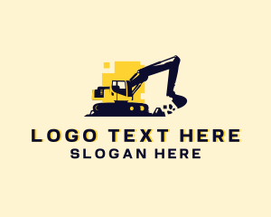 Construction Heavy Equipment Excavator Logo