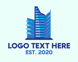 Corporation - Blue Corporate Building logo design