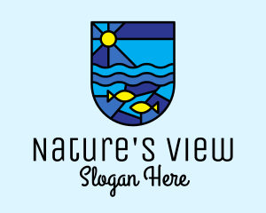 Scenic - Stained Glass Aquarium logo design