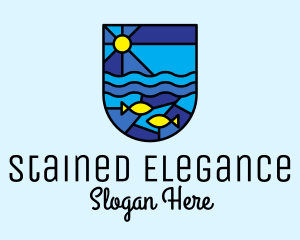 Stained Glass Aquarium logo design