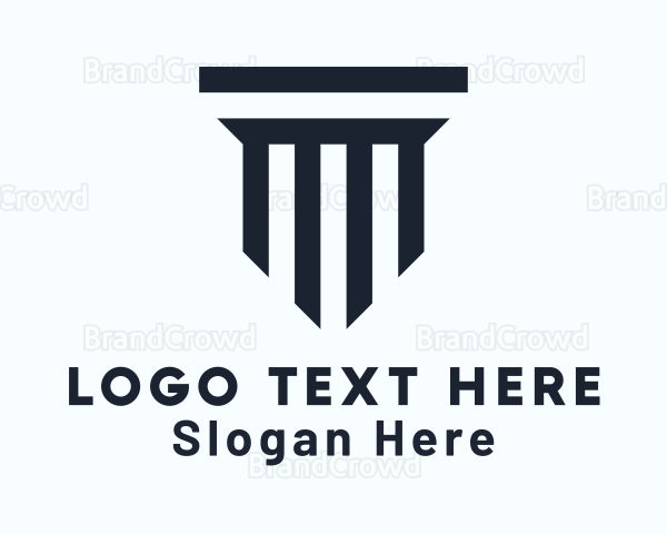 Geometric Doric Pillar Logo