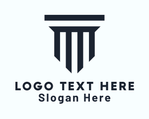 Judicial - Geometric Doric Pillar logo design