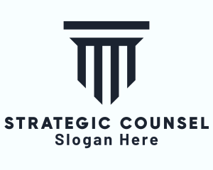 Counsel - Geometric Doric Pillar logo design
