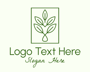 Leaf Droplet Frame Logo