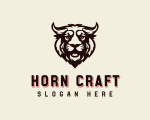 Lion Beast Horns logo design