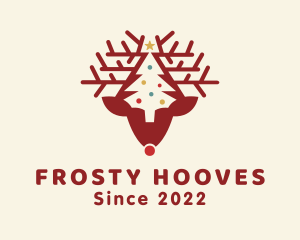 Reindeer - Christmas Reindeer Tree logo design