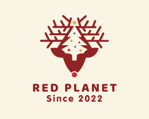 Christmas Reindeer Tree logo design