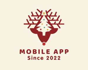 Christmas Tree - Christmas Reindeer Tree logo design
