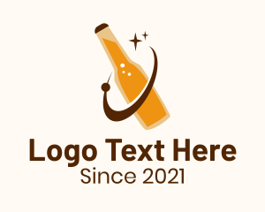 Bottle - Beer Bottle Orbit logo design