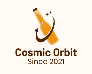 Beer Bottle Orbit  logo design