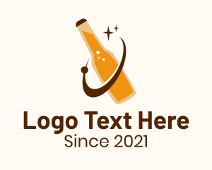 Draught Beer - Beer Bottle Orbit logo design