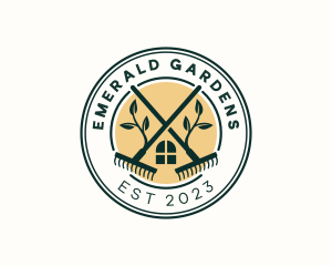 Home Gardening Rake logo design