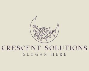 Crescent - Flourishing Crescent Moon logo design
