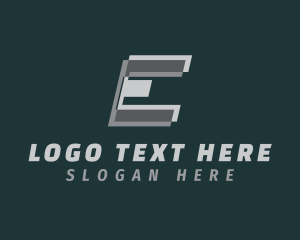 Steelwork - Gray Business Letter E logo design