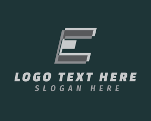 Steel Bar - Gray Business Letter E logo design