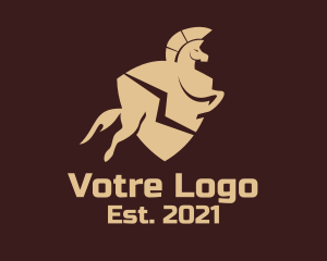 Beige - Stallion Shield Equestrian logo design