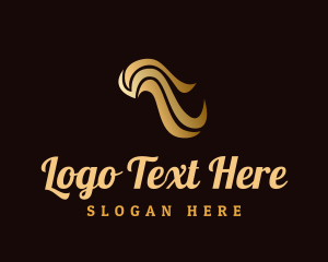 Hair Product - Abstract Beauty Gold Hair logo design