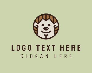 Happy - Cute Hedgehog Circle logo design