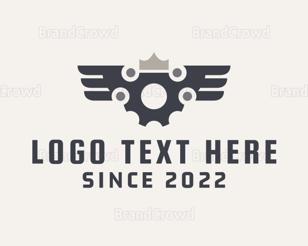 Mechanical Cog Wings Logo