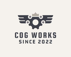 Mechanical Cog Wings  logo design