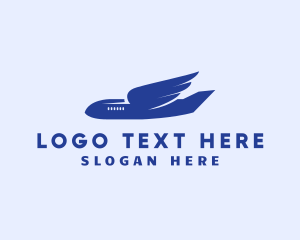 Courier - Airplane Aviation Wings logo design