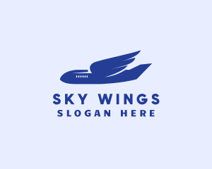 Airplane Aviation Wings logo design