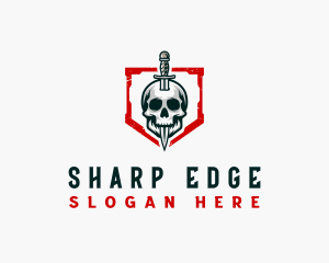 Skull Dagger Weapon logo design