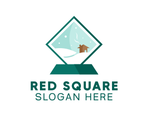 Square Snow Decoration logo design