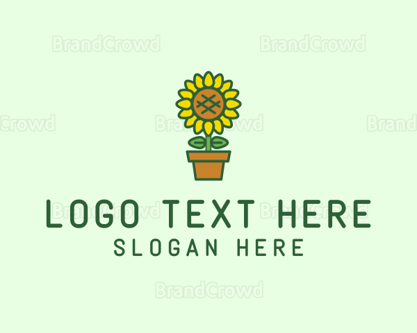 Pot Plant Sunflower Flower Logo