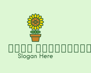 Pot Plant Sunflower Flower Logo