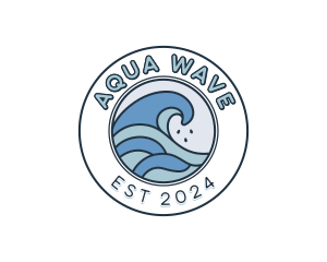 Surfing Beach Wave logo design