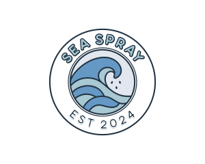 Surfing Beach Wave logo design