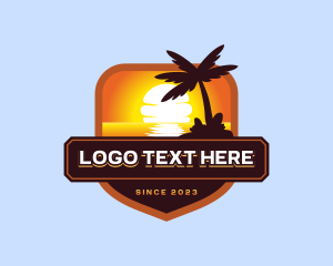 California - Sunset Beach Vacation logo design