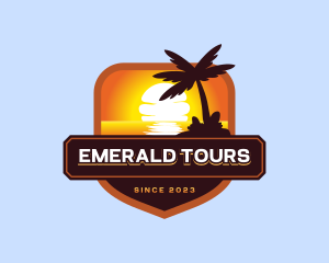 Sunset Beach Vacation logo design