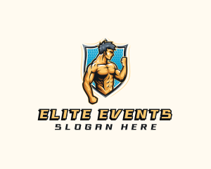 Powerlifting - Shield Strongman Fitness logo design
