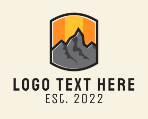 Camp - Sunset Mountain Camping logo design