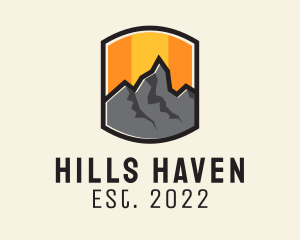 Hills - Sunset Mountain Camping logo design