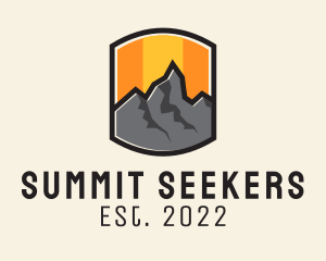 Mountaineering - Sunset Mountain Camping logo design